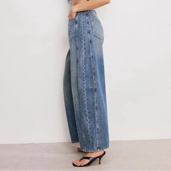 Good American Extreme Barrel Jeans Size 10/30 High Rise Wide Leg NWOT - Picture 3 of 3